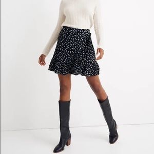 Madewell Ruffle-Wrap Mini Skirt in Baby's Breath